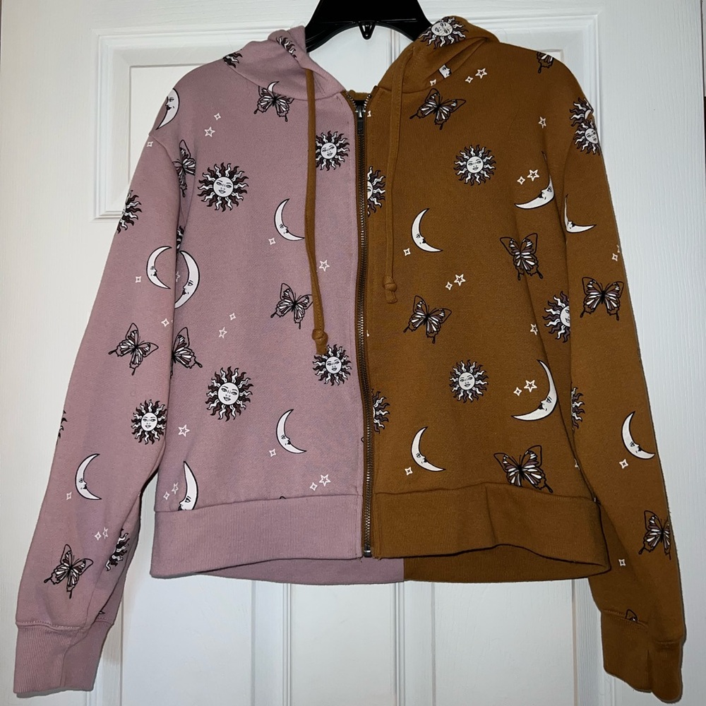 Sun Moon Butterfly Jacket Pink/Purple and Light Brown with Stars